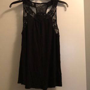 Black Tank Top with Lace Size Small